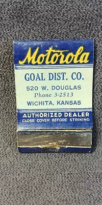 1940s Wichita Kansas Motorola Radio Goal Distribution Co Matchbook Vintage S72 • $10