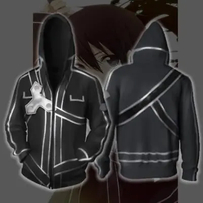 $52.80 • Buy Sword Art Online SAO 3D Hoodie Cosplay Costume Jumper Hooded Coat Sweater Jacket