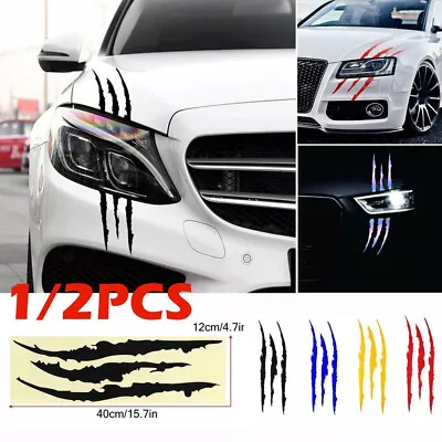 2pcs Monster Claw Scratch Vinyl Sticker For Car Decal Hood Headlight Decoration • $5.92