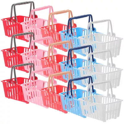  15 Pcs Abs Mini Shopping Basket Child Holder Toy Miniature Grocery Cart • $10.25