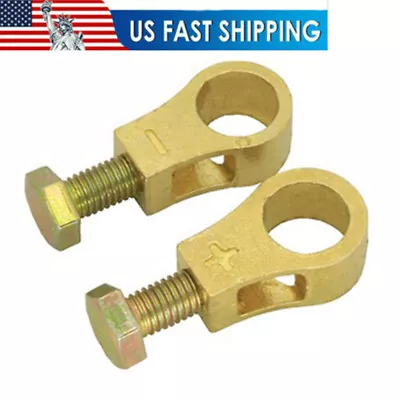 Pair Pure Brass Heavy Duty Battery Top Post Cable Terminals Wire Connectors US • $18.74