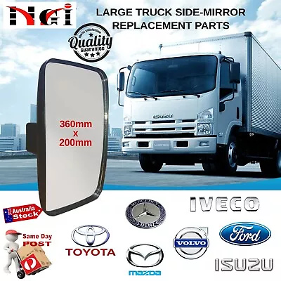 ONE UNIVERSAL 200x360mm CONVEX SIDE VIEW MIRRORS TRUCK CARAVAN TRAILER TOWING  • $85