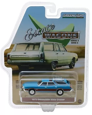 1:64 GreenLight *ESTATE WAGONS 3* VIKING BLUE 1972 Oldsmobile Vista Cruiser NIP • $3.99