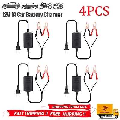 4PC Car Battery Charger Maintainer Auto 12V Trickle Motorcycle Truck RV Boat ATV • $20.99