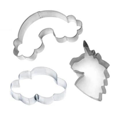 $11.95 • Buy Fondant Cookie Cutter Set Fantasy Set Unicorn Cloud Rainbow Cookie Cutters 3PC