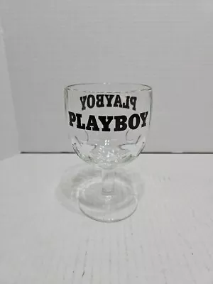 Vintage Play Boy Glass Thumbprint Goblet Wine Beer Glass • $15