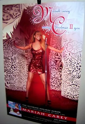 MARIAH CAREY Merry Christmas II You Original DS Promo Poster Island Records COOL • $35