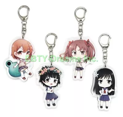 Set Of 4 A Certain Scientific Railgun Acrylic Keychain Mikoto Misaka Shirai V1 • $15