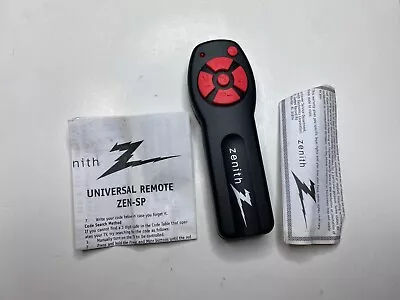 Zenith ZEN-SP Universal Remote Control Mini / Compact Black Red Buttons - OEM • $9.95