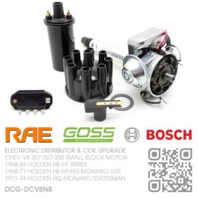 $379.50 • Buy Rae Electronic Distributor & Coil V8 Chev 307-327-350 [holden Hk-ht-hg-hq Monaro