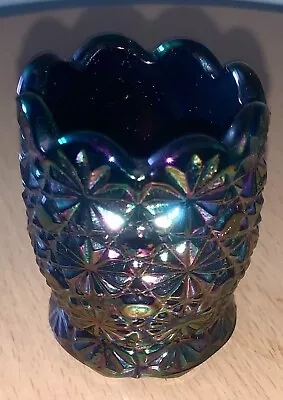 Vintage Fenton Toothpick Holder Iridescent Carnival Glass Rainbow • $19.95