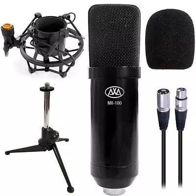 XLR Condenser Microphone W/ Shockmount Recording Podcast Vocals | AxcessAbles • $39.99