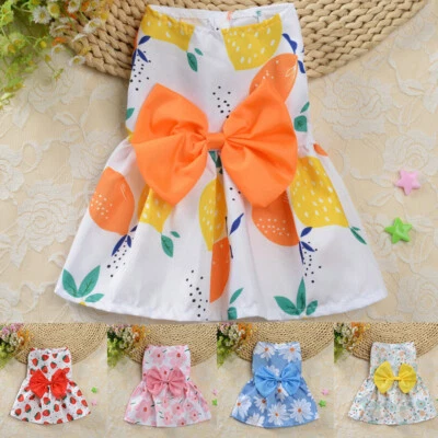 £4.19 • Buy Pet Dog Dress Summer Clothes Cat Clothing Outfit For Small Medium Dogs Supplies