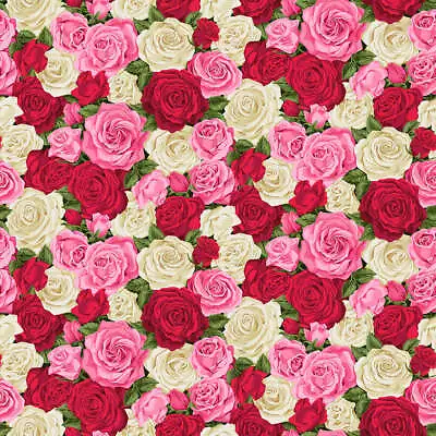 Rose Bouquet Red Makower Fabric PER HALF METRE 2320/R  • £8.50