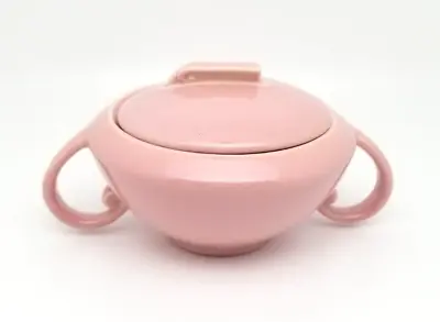 Vintage Art Deco Ultra California Pink Carnation Sugar Bowl Lid Vernon Kilns HTF • $25