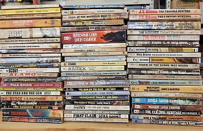 Lot Of 65 Vintage Western Paperback Books From 1950s - 1980's Many 1st Printings • $75