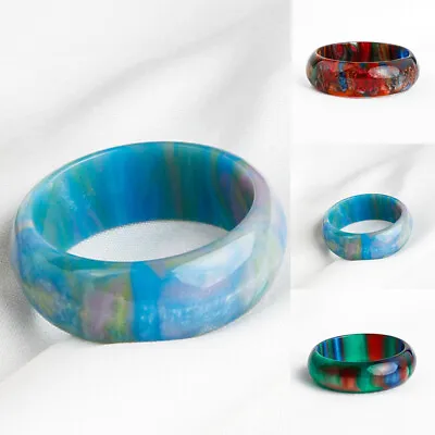 1x Colorful Acrylic Resin Above Knuckle Finger Ring Women Jewelry Accessory Gift • £2.66