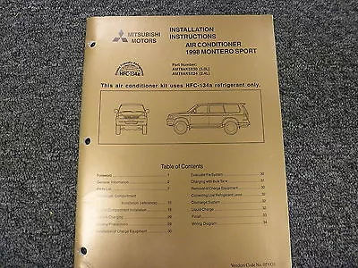 1998 Mitsubishi Montero Sport Air Conditioner AC Service Installation Manual ES • $46.90