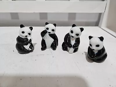 Vtg Lot Of Adorable Porcelain Pandas Set Of 4 • $18