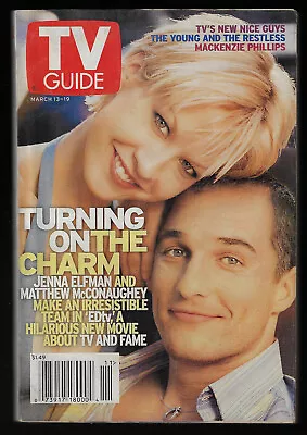 TV Guide Mar 13 1999 - JENNA ELFMAN MATTHEW McCONAUGHEY EDtv - RI Ed • $4