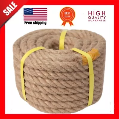 Twisted Manila Rope (3/4 In X 50 Ft) Natural Jute Rope Thick Hemp Rope Crafting • $39.99