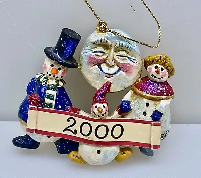 CHRISTMAS Pam Schifferl Midwest Of CF 2000 3 Snowman Christmas Ornament Folk Art • $15.88