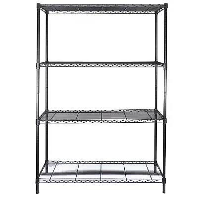 $53.99 • Buy 4Tier Steel Organizer Wire Rack Heavy Duty Storage Shelving Unit Kitchen Black