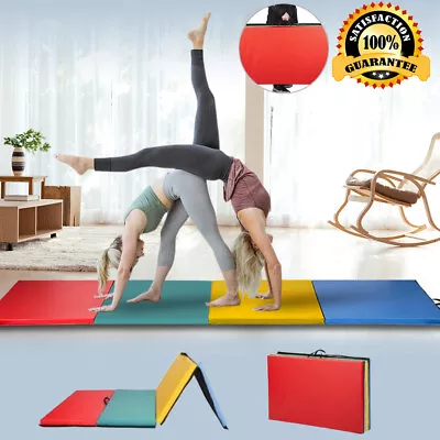 Gymnastics Mat 4'x8'x2Thick Foldable Gym Exercise Mat For Tumbling Aerobics Yoga • $79.89