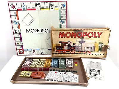 Monopoly Board Game 1957 Parker Brothers Vintage Almost Complete Set Box- Read • $12.99