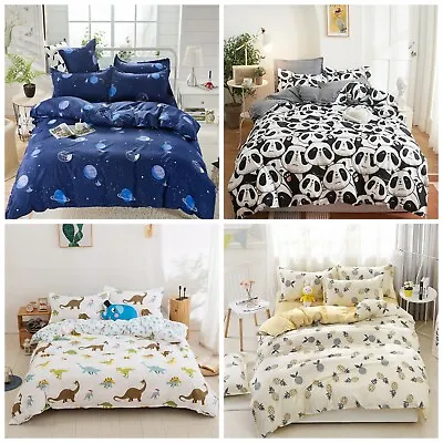 Galaxy Starry Sky Soft Quilt Duvet Cover Set Bedding Single Double King All Size • £27.89