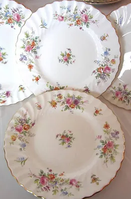 2 MINTONS MARLOW DESSERT / SALAD PLATES 7-7/8  Multi-FLORAL -1950- ENGLAND - EC • $27.99