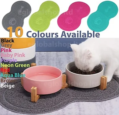£4.49 • Buy 8 Shape Pet Dog Puppy Dog Cat Feeding Mat Pad Cute PVC Bed Dish Bowl Food Feed