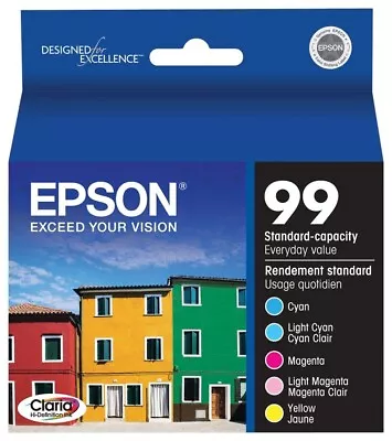 5 Pack Genuine Epson 99 Ink For Artisan 700 710 725 730 800 810 835 387 • $29.99