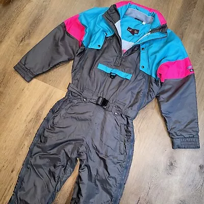 Nevica Ski Suit One Piece Snowsuit Snow Bib Vintage 80s Apres Full Zip Womens 10 • $159.99