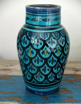 £31 • Buy 20th Century Moroccan Hand-painted Safi  Ceramic Vase