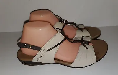 Women's Merrell Micca Silver Lining Ivory Leather Sandal Shoes Size 11 • $22.49