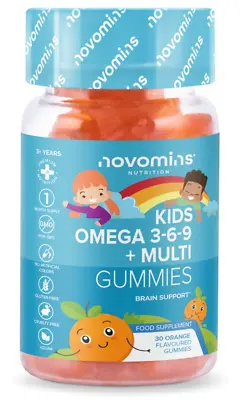 Kids Omega 30 Gummies Multivitamin E & D – Vegan Omega 3 6 9 Plant Alternative • £7.99