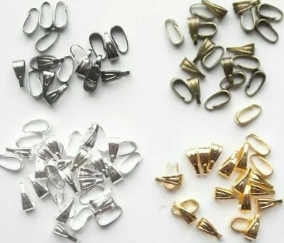 20pc 7mm Pinch Clasps Clips Bails Connectors Pendant Jump Rings Jewelry Findings • $3.61
