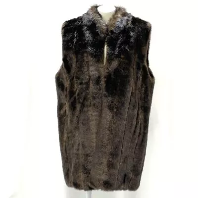 Wmns VTG Donna Salyer's Fabulous Furs Brown Faux Mink Sz XL • $24.99