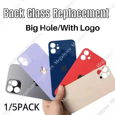 Lot For IPhone 15 14 13 12 11 XS XR 8 Back Glass Replacement Big Hole Rear Cover • $50.53