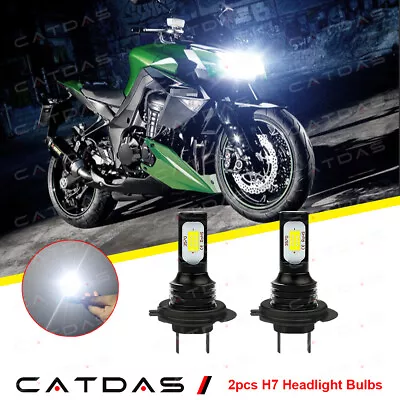$16.22 • Buy For Kawasaki Z1000 2003-2013 KLR650 2008-17- 2x H7 6000K LED Headlight Bulbs Kit
