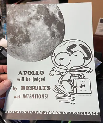 Vintage NASA Snoopy Apollo Space Poster Excellent Condition Small 10.5 X8  • $149.99