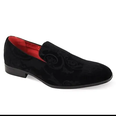 After Midnight 7017 Mens Rococo Velvet Formal Dress Loafers Shoes Black Smoke • $49.99