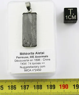 1 Necklace Pendant Meteorite Aletaï With Cord/Rope Leather (China - 022) • £26.42