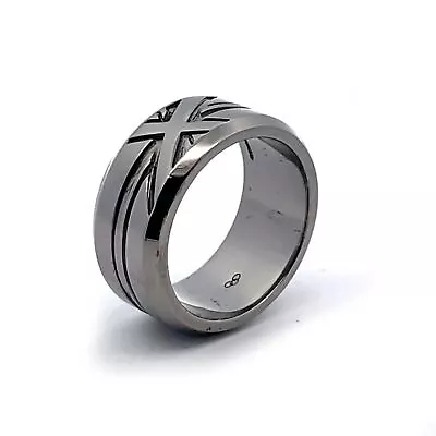 LINKS OF LONDON Men's Sterling Silver Ruthenium Vermeil Union Jack Ring W NEW • £29.25