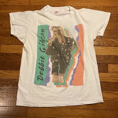 Vintage 80s Debbie Gibson Electric Youth Single Stitch T Shirt White M Concert • $39.99