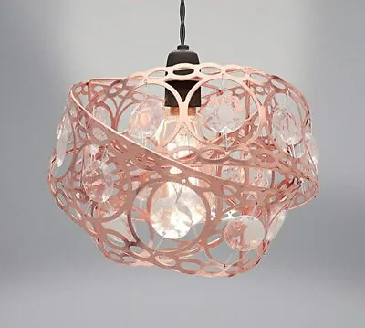 Modern Chandelier Style Ceiling Pendant Light Shade Acrylic Crystal Droplet Bead • £17.90