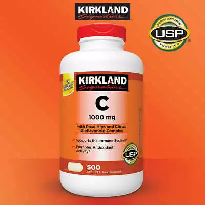 Kirkland Signature Vitamin C 1000mg With Rose Hips 500 Tablets ** Immune System  • $24.99