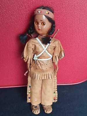 Native American Doll Carrying Baby Papoose On Back - Leather Red Indian Clothes  • £5.95