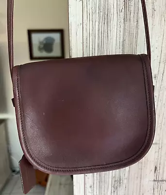 Vintage 90s COACH Abbie Zip Crossbody Mini Bag 9017 Mahogany Brown Leather NWOT! • $89.22